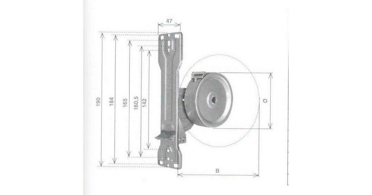 Avvolgitore mod. ZENITH mt 11 per tapparelle da interno interasse fori  142-165-184, Ferramenta Ferramenta per tapparelle Avvolgitori tapparelle