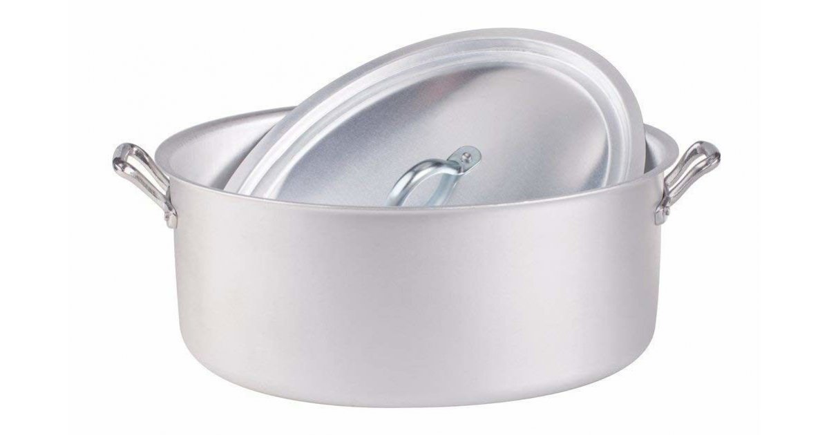 Casseruola Professionale ovale in alluminio 3mm - 2 maniglie 1 coperchio -  Pentole Agnelli