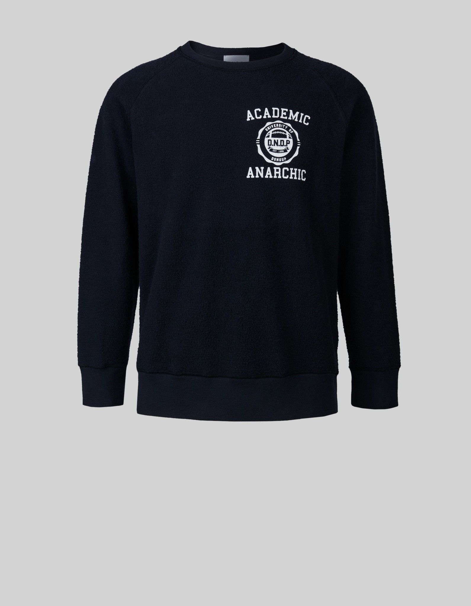 DONDUP FELPA REVERSIBILE IN COTONE BLU