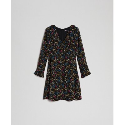 MYTWIN ABITO NERO CON STAMPA A FIORI