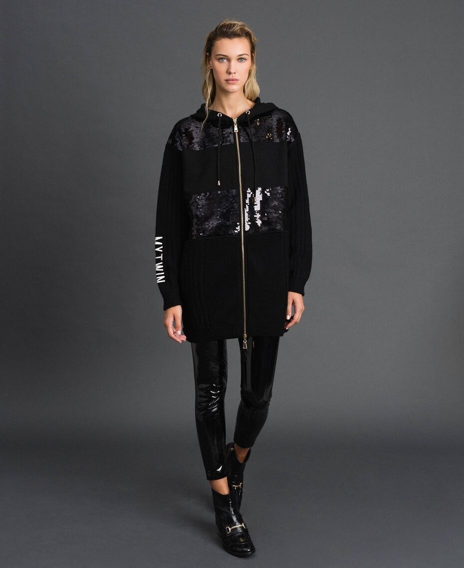 MYTWIN GIACCA CABAN CON PAILLETTES IN TONO