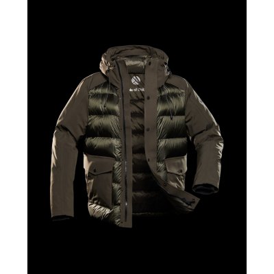 SHIBUYA PIUMINO CON INSERTI IN TESSUTO LAMINAR GREEN