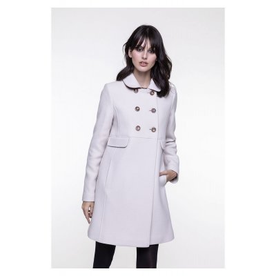 TRENCH AND COAT CAPPOTTO RETRO' IN PANNO DI LANA BEIGE
