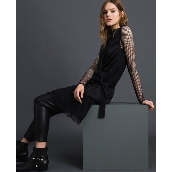 MYTWIN ABITO CON FIOCCO E BALZA IN PIZZO