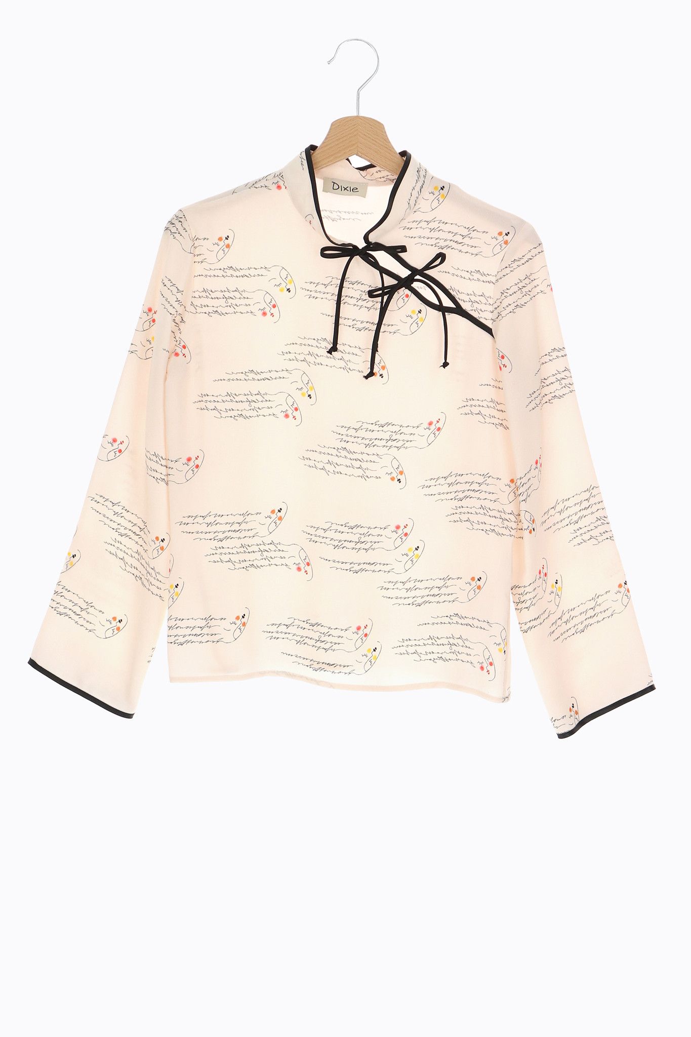 DIXIE BLUSA STAMPATA CON COLLETTO MAO ASIMMETRICO