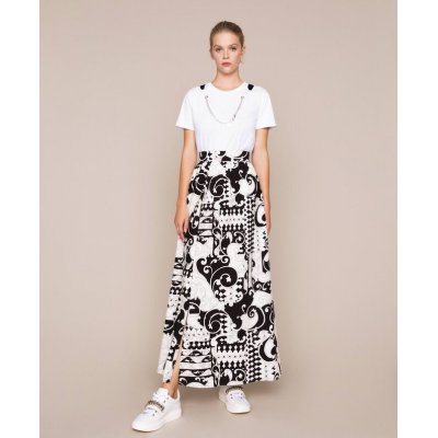 LE COEUR GONNA STAMPA LIBERTY WHITE BLACK