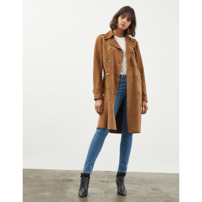 DONDUP TRENCH IN PELLE SCAMOSCIATA