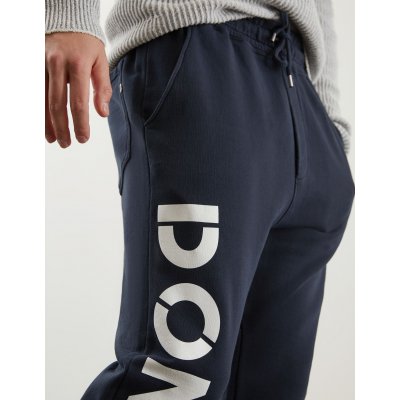 DONDUP PANTALONE BLU IN FELPA CON STAMPA