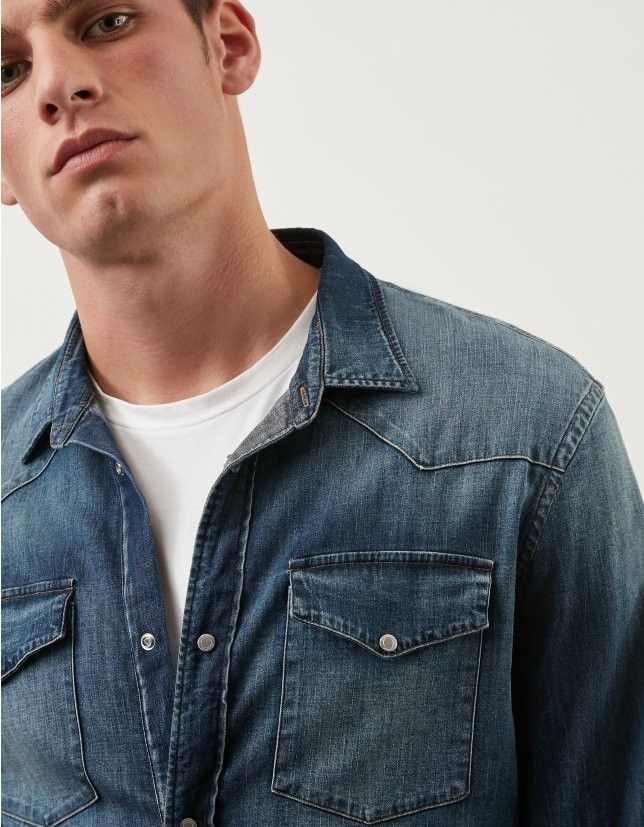 DONDUP CAMICIA IN DENIM USED
