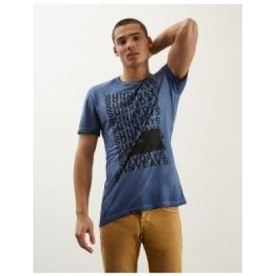 DONDUP T SHIRT LIGHT BLU IN COTONE CON LETTERING