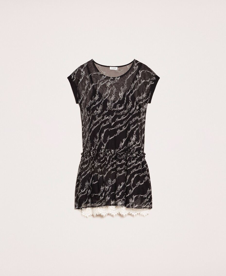 LE COEUR ABITO IN TULLE CON LOGO RICAMATO