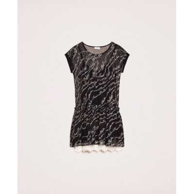 LE COEUR ABITO IN TULLE CON LOGO RICAMATO