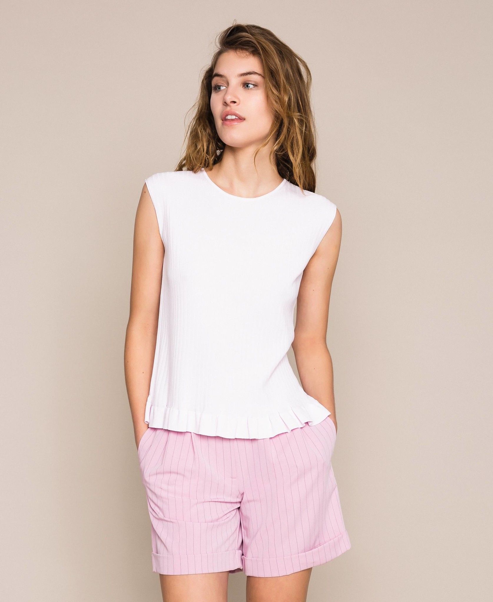 LE COEUR TOP A COSTINE CON VOLANT