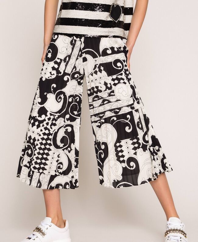 LE COEUR GONNA PANTALONE IN GEORGETTE STAMPATA