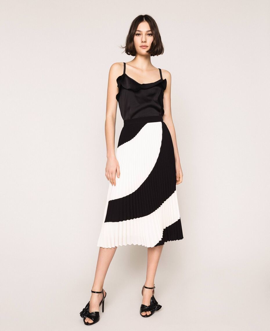 LE COEUR GONNA LONGUETTE IN CREPE DE CHINE PLISSE'