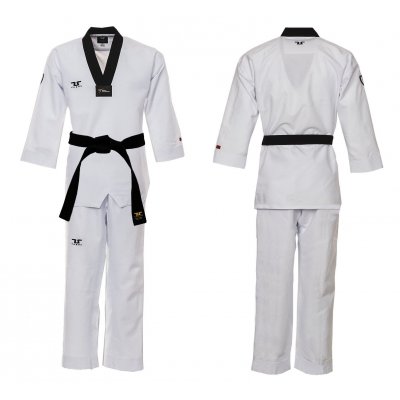 Dobok Ultraleggero per Taekwondo Tusah Professional Fighter collo Nero Omologato WT WTF MADE IN KOREA