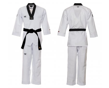 Dobok Ultraleggero per Taekwondo Tusah Professional Fighter collo Nero Omologato WT WTF MADE IN KOREA