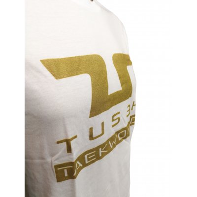 T-Shirt Taekwondo Tusah Gold Bianca 100% Cotone WT WTF