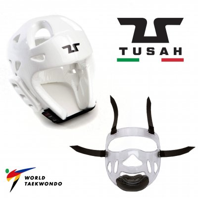 Casco Caschetto con Maschera Visiera Tusah Omologato WT WTF