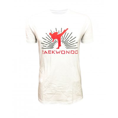 T-shirt Taekwondo Calcio Bianca 100% cotone