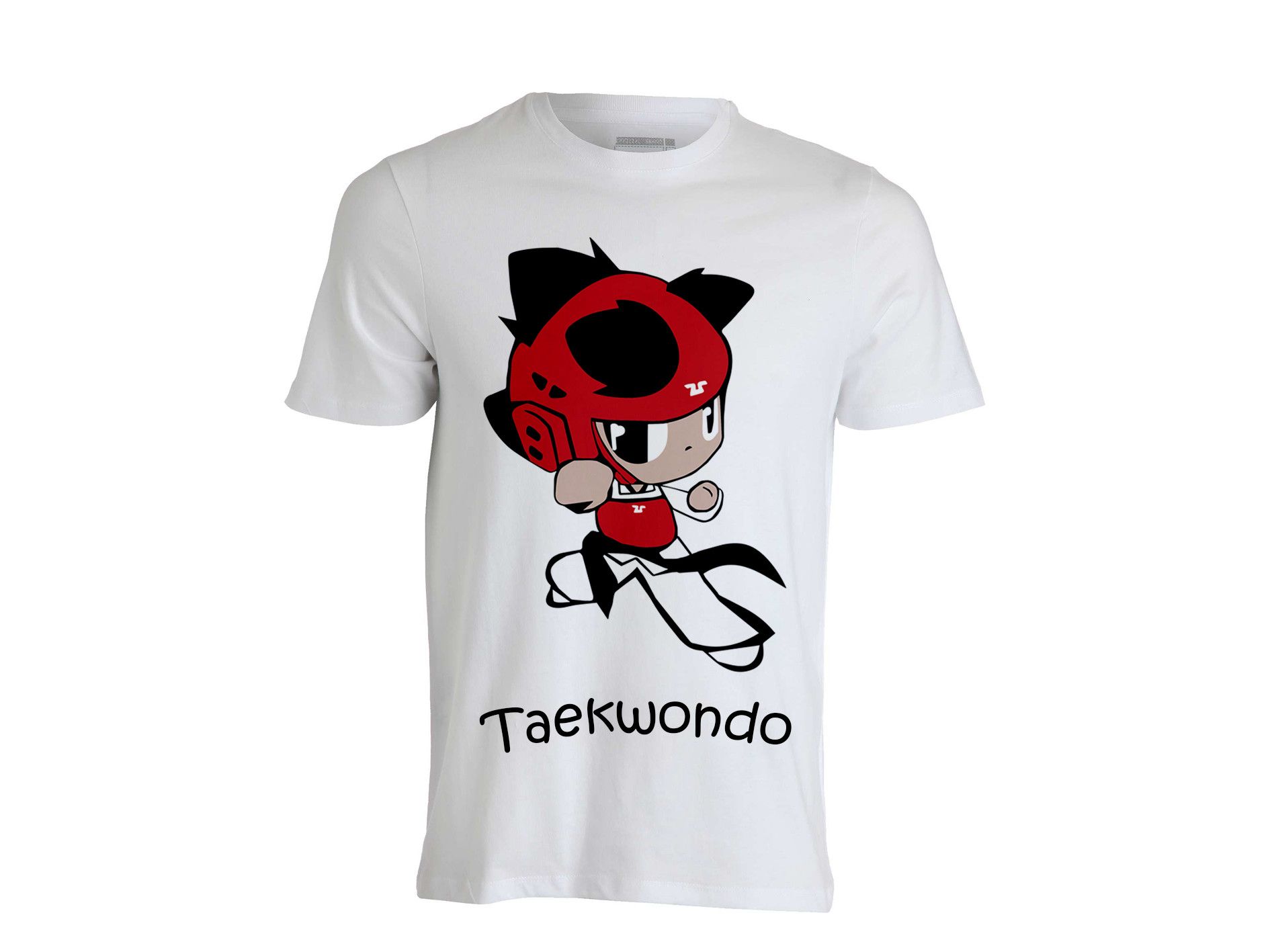 T-shirt Taekwondo  KIDS  Rosso 100% cotone