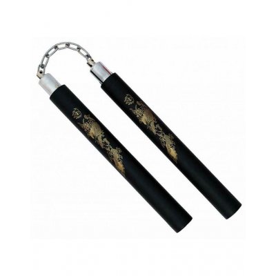 Nunchaku in gomma con catena Ninjutsu Kung-Fu Karate Arti marziali Armi Kobudo