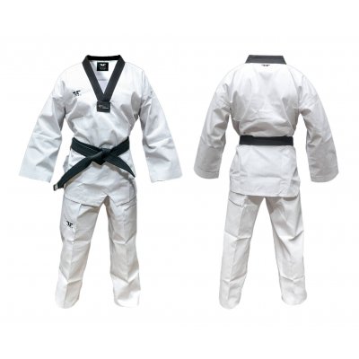 Dobok per Taekwondo Tusah Elite Uniform collo Nero Omologato WT WTF per competizioni ed allenamenti