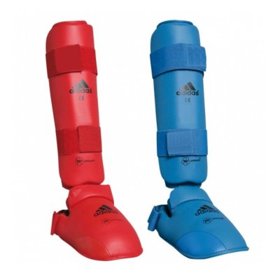 Paratibia Adidas per Karate Omologato WKF protezione per tibia adulto o bambino rosso o blu