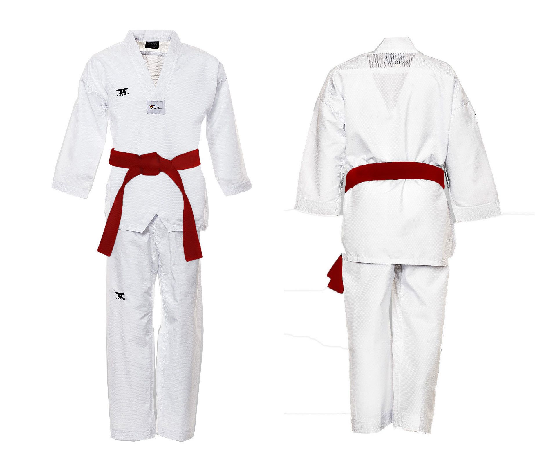 Dobok Ultraleggero per Taekwondo Tusah Easyfit Fighter collo Bianco Omologato WT WTF per competizioni ed allenamenti