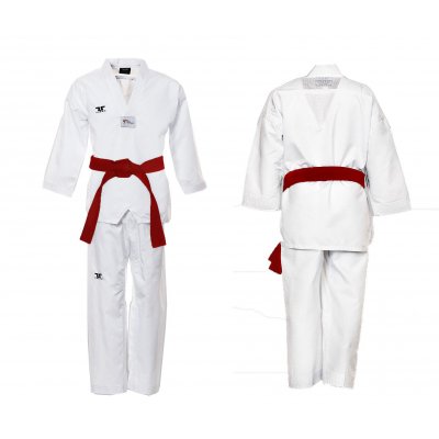 Dobok Ultraleggero per Taekwondo Tusah Easyfit Fighter collo Bianco Omologato WT WTF per competizioni ed allenamenti