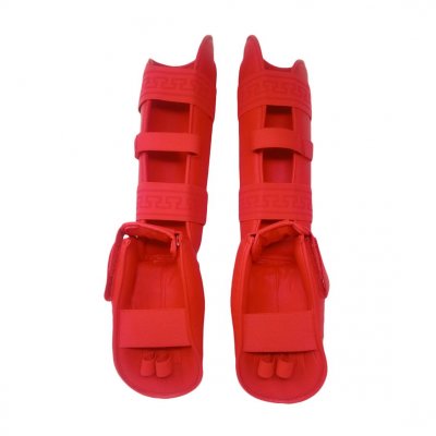 Tusah - Paratibia con piede Training per Karate Rossi o Blu per allenamenti e competizioni