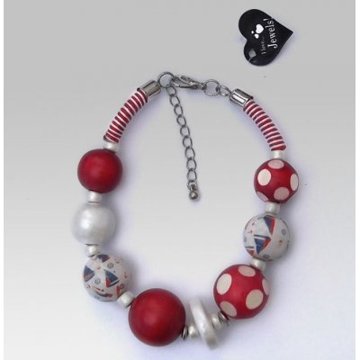 Bracciale Legno e corda motivo nautico