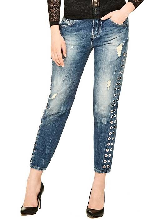Jeans Borchie Laterali Guess Cod. W81A21D1H4R | Outlet Donna Abbigliamento  | Shop Online: Centro Moda Cogno