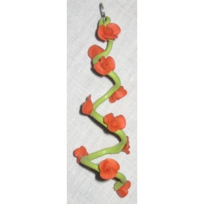 Orecchino Singolo Verde e Arancio