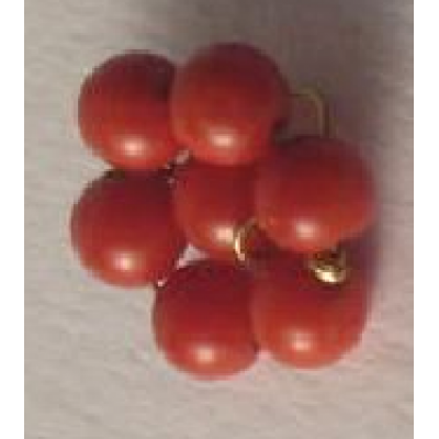 Bottoncino in oro 18kt e corallo rosso