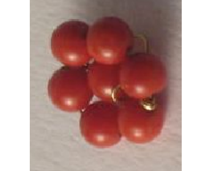 Bottoncino in oro 18kt e corallo rosso