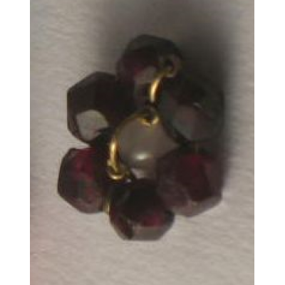 Bottoncino a Fiore in Oro Granati antichi