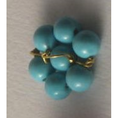 Bottoncino in Oro 18 kt e Pasta Turchese