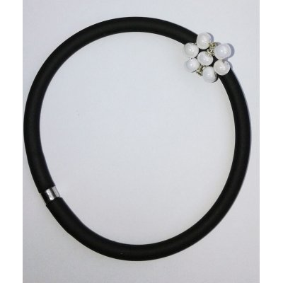 BraBraccialetto Caucciù Fiorellino Bianco