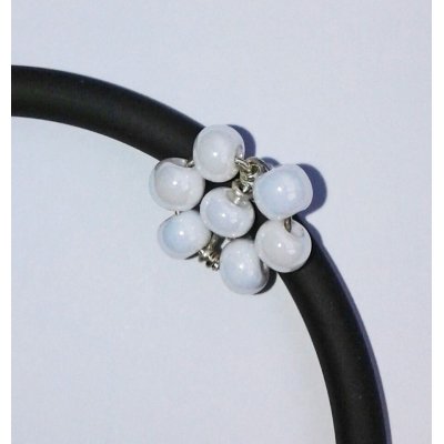 BraBraccialetto Caucciù Fiorellino Bianco