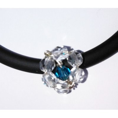 Braccialetto Fiore Ialino Con Centro Azzurro