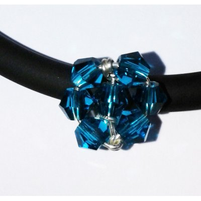 Braccialetto Caucciù Fiorellino Azzurro