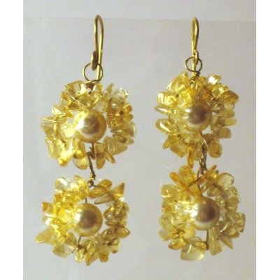 Orecchini Citrini e Perle