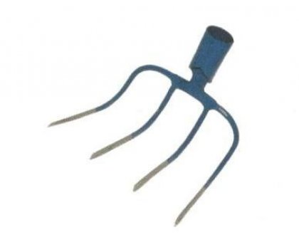Forca a 4 denti rampinati per letame YUGO blu