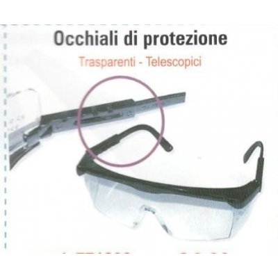 Occhiali di sicurezza professionale, da lavoro, piena visibilita', protezione EN166