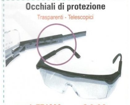 Occhiali di sicurezza professionale, da lavoro, piena visibilita', protezione EN166