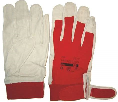 Guanto in fiore ovino/cotone polsino con elastico chiuso a strappo. Dorso in cotone 100%. BALL