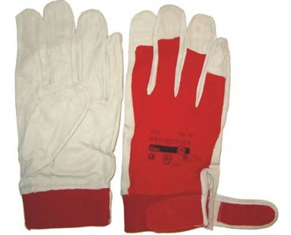 Guanto in fiore ovino/cotone polsino con elastico chiuso a strappo. Dorso in cotone 100%. BALL