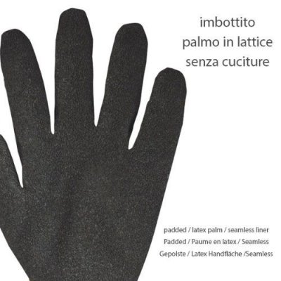 Guanti in lattice dorso in acrilico fodera imbottita elasticizzato