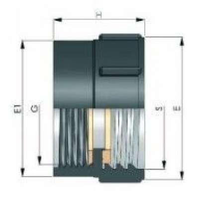 Raccordo per cisterna in PVC filetto 60x4 - F 1 1/2'